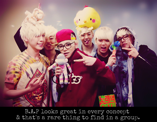 confess-bap:
“B.A.P looks great in every concept & that’s a rare thing to find in a group. (anon)
”