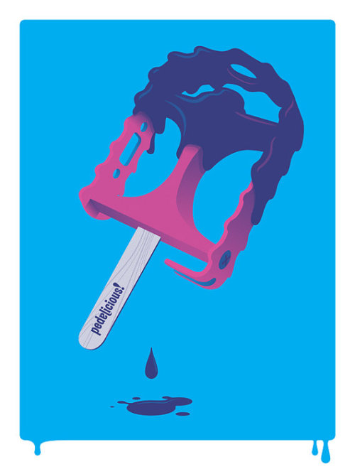 lacletaoficial:  probike:  Bicycling. It’s Pedalicious! Originally created for the 2009 Artcrank San