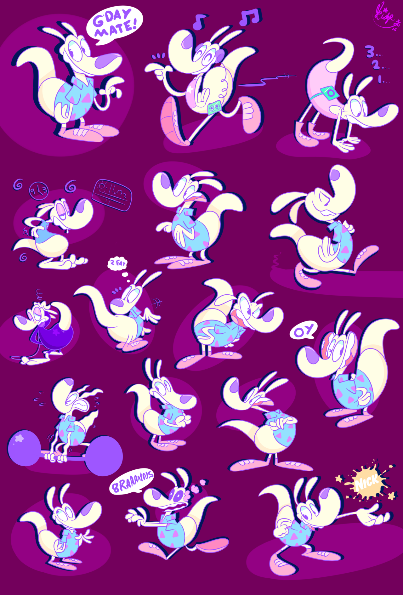rikowski:    Conceptual sheet set for Rocko                         