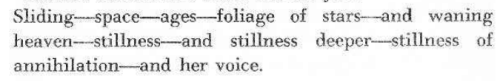 James Joyce, Giacomo Joyce[Text ID: “sliding–space–ages–foliage of stars–and