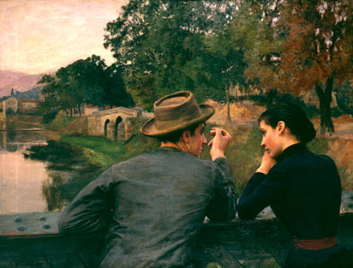 The Lovers (Autumn Evening)  'Les Amoureux' - Émile Friant 1888Musée des Beaux-Arts de Nancy