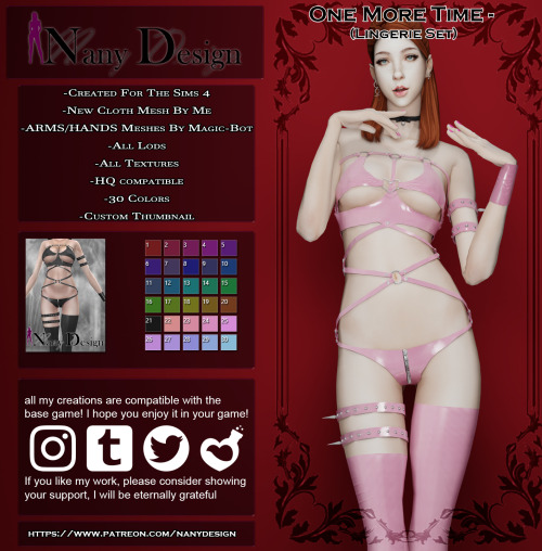 One More Time (Lingerie Set)Base Game CompatibleARMS/HANDS Meshes BY &ldquo;MAGIC-BOT&rdquo;
