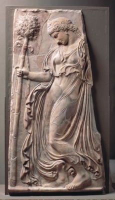 hismarmorealcalm:  Marble relief with a Dancing Maenad  Roman copy of Greek original  27 B.C. -  A.D. 14 