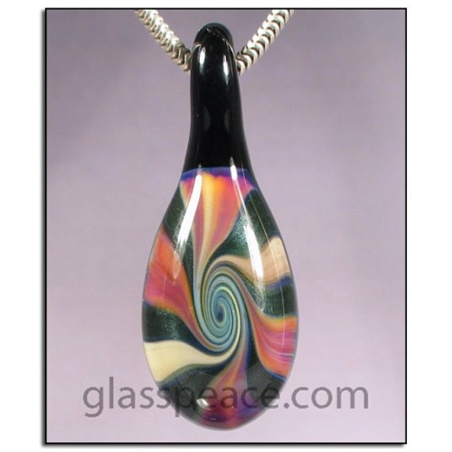 Spiral pendant by Allison. Available on or website. #glasspeace #glasspendant #spiral #swirl #lampwo