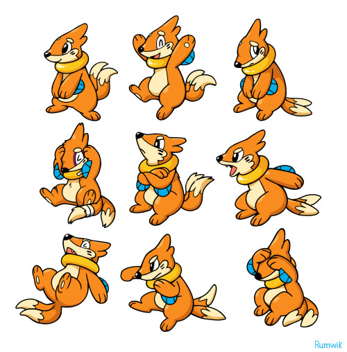 Some buizel and totodile poses! Kinda experimenting with how I want to present these, in the future 