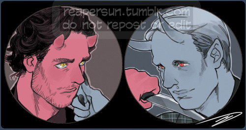 Demon Will and Hannibal doodles based on the comic I drew for the Hannibal artbook,