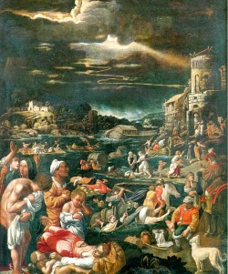 Carlo Saraceni (Venezia, 1579 - 1620), Il Diluvio Universale (The Deluge), c. 1610; oil on canvas, 92 x 117 cm