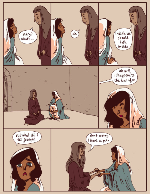 honeyyoumeanhunkules:  erinsuxx:  finally done the story of the “virgin” mary and her immaculate conception for my sequential art final.  very happy with how this came out/that it’s finished.  this is beautiful, good job!  