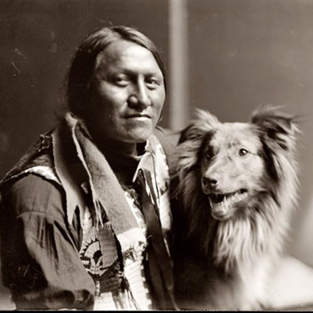 vickiturbeville: #tbt Chief Joe Black Fox, Sioux and his dog, circa 1898 Photo by