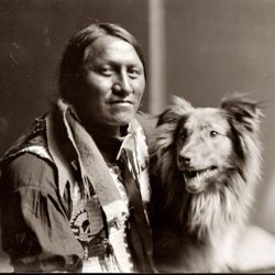 Vickiturbeville: #Tbt Chief Joe Black Fox, Sioux And His Dog, Circa 1898 Photo By