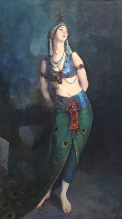 “Ruth St. Denis in  the Peacock Dance” by Robert Henri, 1919