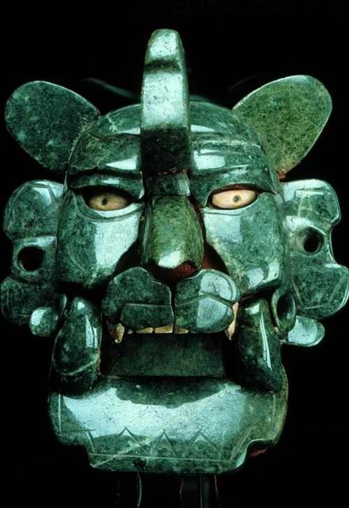 tselentis-arch:  Zapotec jade mask, 200 BC-100 AD. Monte Alban. Monte Albán is