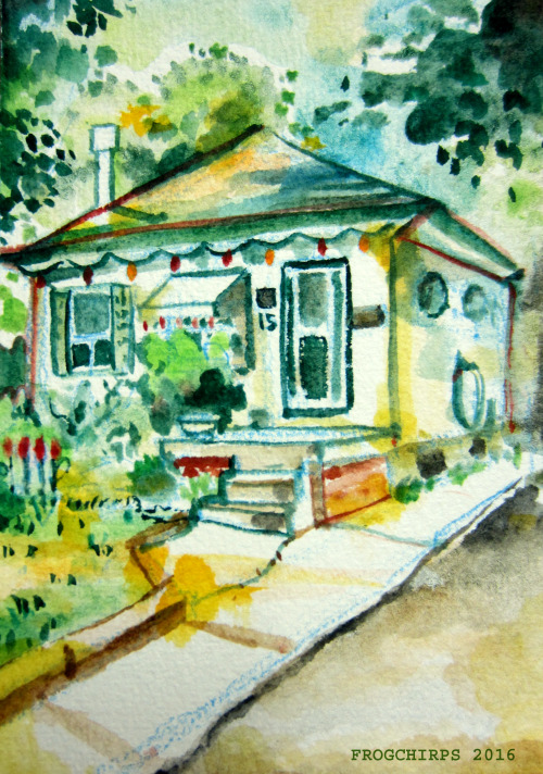 a teeny tiny painting of my childhood home