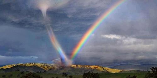 XXX awesomeagu:  USA, Tornado meets a Rainbow photo