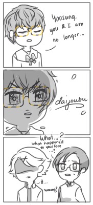 morninwarri0rr:  tealilte-doodles:  based on this post   Yoosung: Kokoro brokoroJaehee: yamete shigoto