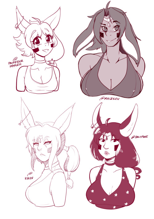 redrabbu:  I did that style challenge over on my twitter! Here’s a compilation of all the drawings! I learned a lot from this!!