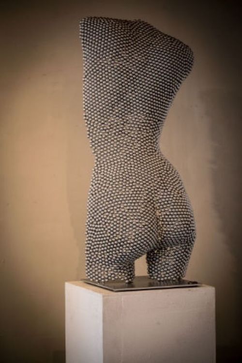 A sculpture titled ‘Ball-bearing Torso (Lifesize Metal Steel sculpture)’ by sculptor Shaun Gagg. In a medium of Ball-bearings. #artist#sculpture#sculptor#art#fineart#Shaun Gagg#limited edition