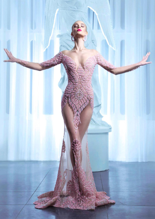 hauturely: Nicolas Jebran Spring 2015 Couture Collection Dress for a Theelin performer in a high-end