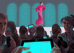 cocokat:  old illustration for Illustration class. Meant to Illustrate a Fashion Week article. 