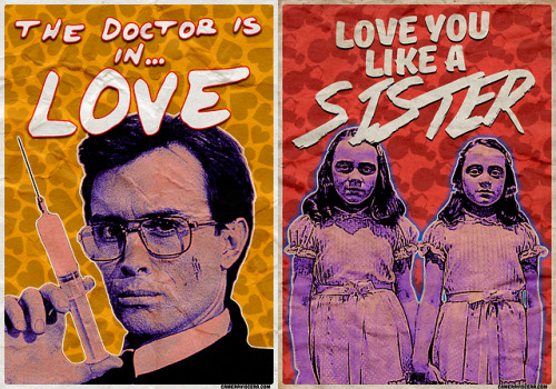 brokehorrorfan:Camera Viscera released a new collection of horror movie-themed valentines for 2018. 