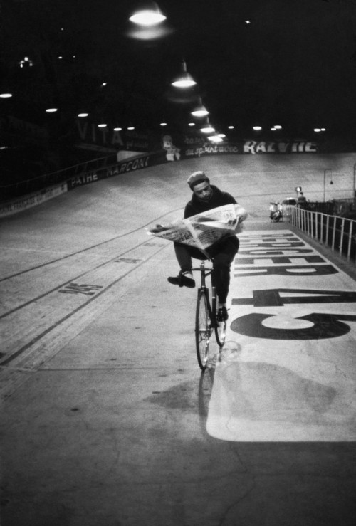 classicvintagecycling: Six Days in Paris, 1957, Henri Cartier-Bresson.