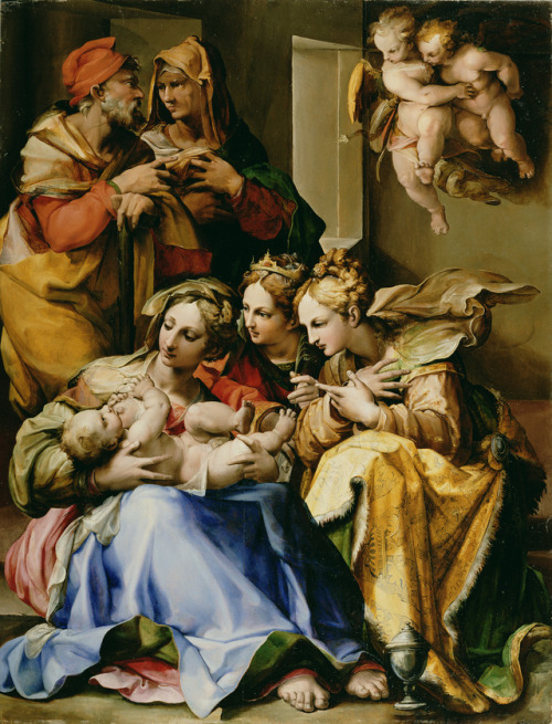 Holy Family with Saints Anne, Catherine of Alexandria, and Mary Magdalene, by Giovanni Francesco Bez