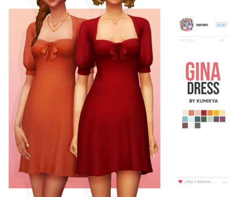 kumikya: GINA DRESS this dress went through so many mesh changes, omg. i changed the sleeves like 3 