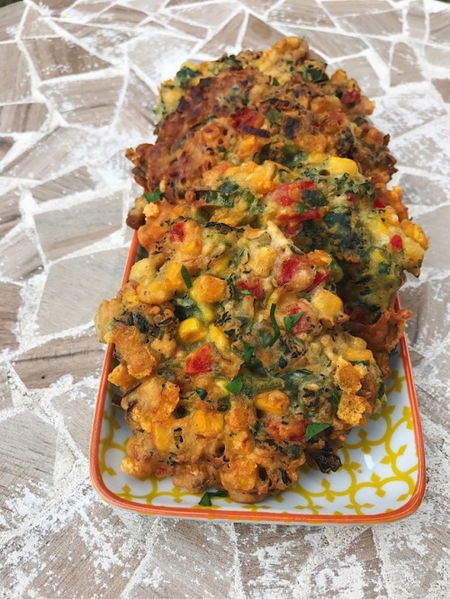 VEGAN CORN FRITTERS I just made up this super easy and delicious corn fritters recipe. I didn&rsquo;