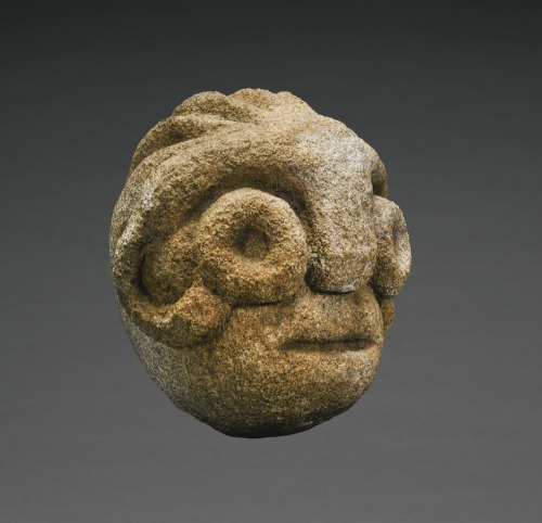 jimlovesart:A Stone Head of a Deity, Lepinski Vir Culture, Middle Danube Region, Mesolithic Period, 