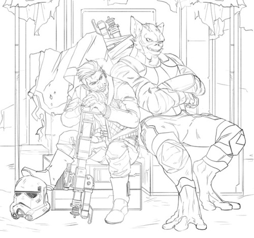 jasjuliet:Got the line-art done for this! Coloring it should be fun!I’d love for Zeb and Kallu