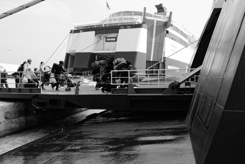 MASS DEPORTATION 20.03.2016 port of mytilini, lesbos/greece. this is the last ferry loaded with refu