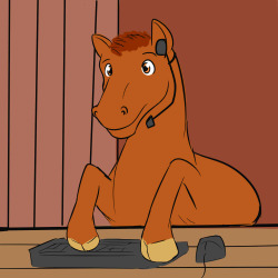 Quick Icon Request for a horse at a computer