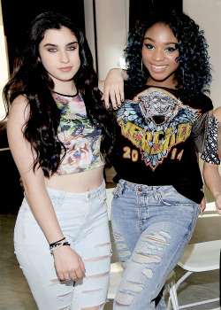 omglaurenjauregui:  Filming Music Choice in Miami, Florida - Lauren &amp; Normani 