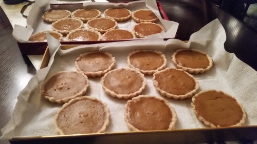 I wasn’t in a good mood today so I made over 20 hand held pumpkin pies. They’re pretty d