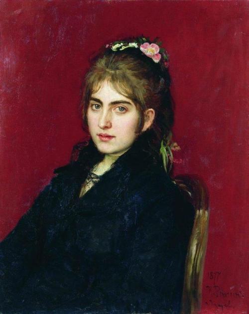 artist-repin: Portrait of Chuguev resident S.L. Lyubitskaya, 1877, Ilya Repin