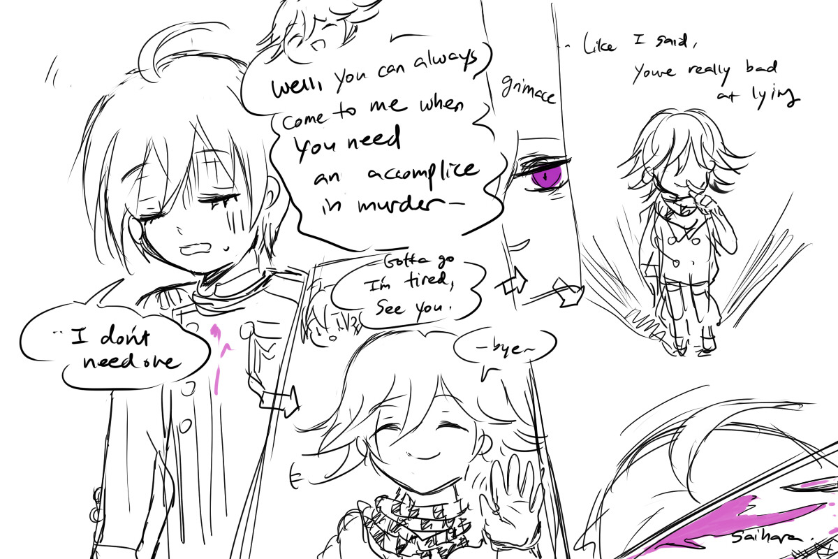 yuseirra:  liars I felt like drawing ouma lending a hand to saihara.. I don’t know