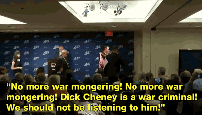 salon:Anti-war demonstrator interrupts Dick Cheney’s warmongering Iran speech