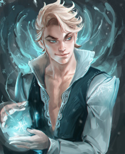 sakimichan:  Elsa, Jack frost Gender bend ^u^  speedpaint ! for the fun