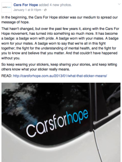 happinessbythekilowatts:  Ayyyyy CarsForHope used my photo for their latest Facebook post! :D CarsForHope is a small non-profit organisation, dedicated to promoting awareness, conversation and solidarity throughout the Australian Car Scene. If you’re