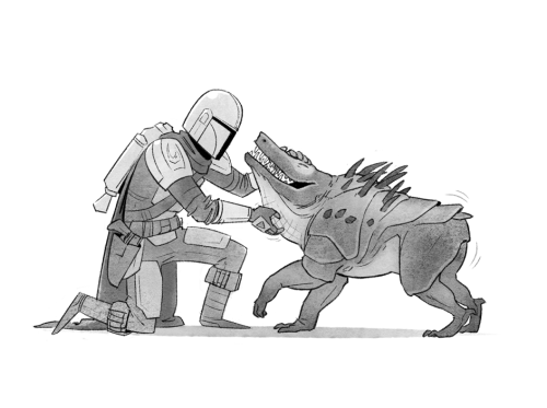 strangethehat:I could watch Mando pet space dogs all day