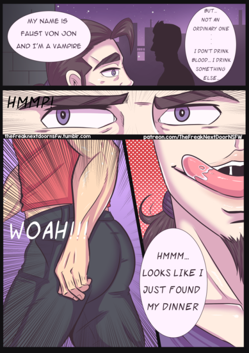 thefreaknextdoornsfw: Suck! Cover and Page 1-4 (re-edited) Hey There Buds! I’m Working in a new Webcomic!!! Mostly a Jerk-off material with vampires!  This takes a lot of effort, you can always help me out via Patreon! <3</p> I’ll put updates,