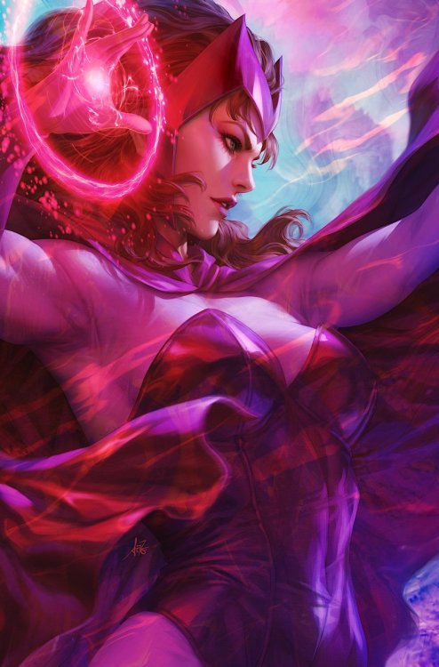 alphacomicsvol2:X-Men: The Trial of Magneto #1 Cover Art (Scarlet Witch Variant by Artgerm)