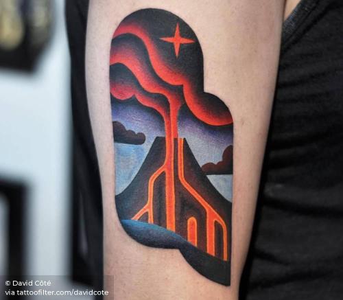 By David Côté, done in Montreal. http://ttoo.co/p/35898 calf;contemporary;davidcote;facebook;medium size;nature;twitter;volcano