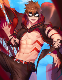 0vv0b:                   Tenfold: The Fabric Hero Name: Kayu Ukai          Quirk: Fabric Manipulation He can change the properties of various fabrics with his sweat -he has trouble manipulating waterproof fabrics like leather,