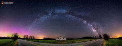 spaceexp:  Milky Way & Aurora in Maine