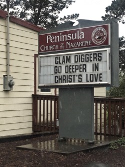 honeydrinker: extremely specific church signs in long beach, WA