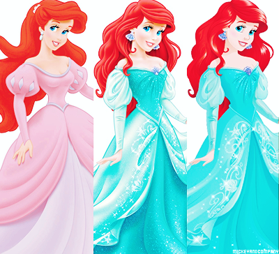 pochiconda:  mickeyandcompany:  Disney Princesses: original designs → 2012 redesigns → 2014 design (click to zoom; Merida was included in the line during the 2012 redesigns but she also got another design to match her movie looks)  Original are the