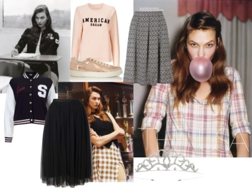 Born in the USA by rebecca-fashion-ms featuring lacing sneakersMiss Selfridge pink long sleeve top, 