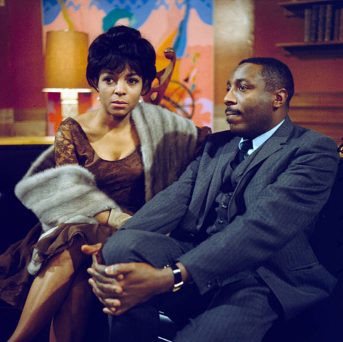 twixnmix: Ruby Dee and Dick Gregory on the set of the British television drama Armchair Theatre in 1966.