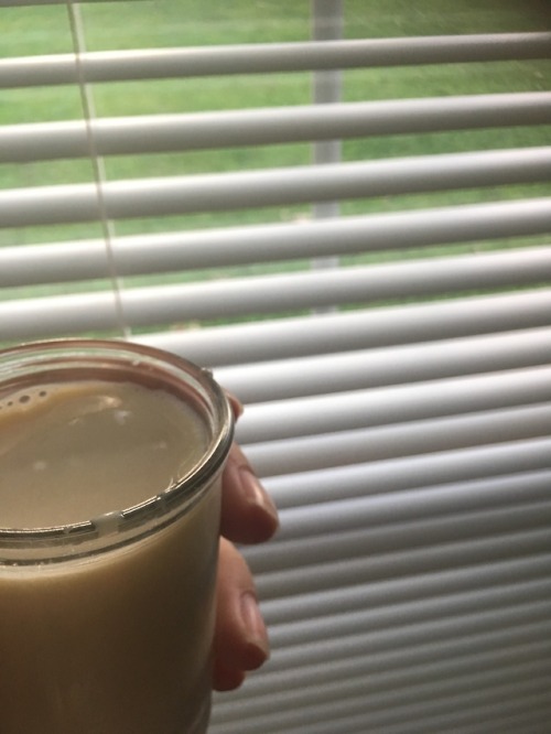 A Nice, Calming Evening Drinking A Small Glass Of Soymilk.